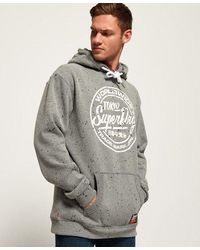 Superdry - World Wide Ticket Type Hoodie Dark Marl - Lyst