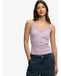 Superdry - & Co Essential Lace Trim Cami Top - Lyst