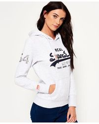 Superdry - Vintage Logo Sequin Hoodie Ice Marl - Lyst