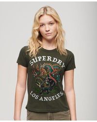 Superdry - Aux s impression du logo t-shirt à strass effet tatouage - Lyst