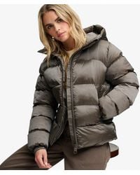 Superdry - Hooded Shine Puffer Jas Slanke Pasvorm - Lyst