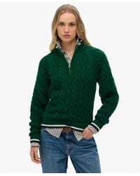 Superdry - Slim Cable Half Zip Knit Jumper - Lyst