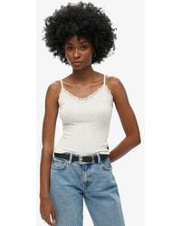 Superdry - & Co Athletic Essential Lace Trim Cami Top - Lyst