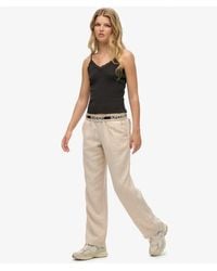 Superdry - Linnen Broek Met Trekkoord - Lyst