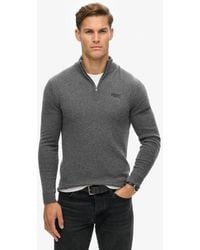 Superdry - & Co Classic Knitted Essential Embroidered Half Zip Jumper - Lyst