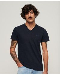 Superdry - Organic Cotton Embroidered Logo V Neck T-shirt - Lyst