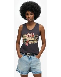 Superdry - & Co Vintage Logo Tokyo Scoop Neck Tank Top - Lyst