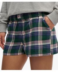 Superdry - & Co Cotton Check Elastic Shorts - Lyst