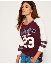 Superdry - Varsity Applique Top Princeton/Winter - Lyst