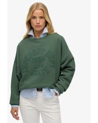 Superdry - & Co Athletic Essentials Tonal Applique Crew Sweatshirt - Lyst