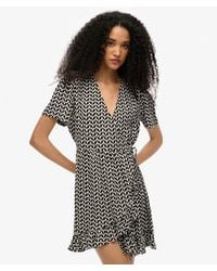 Superdry - Printed Short Sleeve Mini Wrap Dress - Lyst