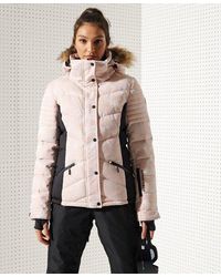 superdry luxe snow puffer navy