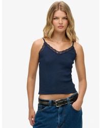 Superdry - & Co Essential Lace Trim Cami Top - Lyst