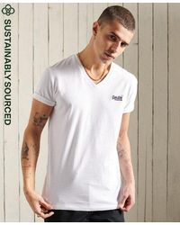 Superdry Cotton Orange Label Vintage Embroidery V- Neck T-shirt in White  for Men | Lyst