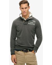 Superdry - & Co Vintage Athletic Half Button Sweatshirt - Lyst