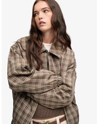 Superdry - & Co Check Oversized Bomber Jacket - Lyst