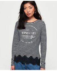 Superdry - Stripe Lace Graphic Top - Lyst