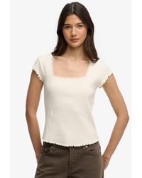 Superdry - & Co Athletic Essentials Square Neck T-shirt - Lyst