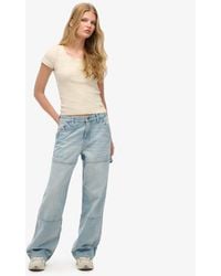 Superdry - & Co Organic Cotton Mid Rise Denim Carpenter Jeans - Lyst