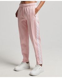 Superdry - Code S Logo Tape Track Pants Coral Blush - Lyst