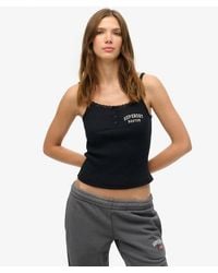 Superdry - Athletic Essentials Embroidered Button Cami Top - Lyst