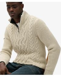 Superdry - & Co Jacob Cable Knit Half Zip Jumper - Lyst