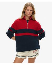 Superdry - Oversized Cotton Classic Stripe Half-zip Jumper - Lyst