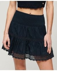 Superdry - Ibiza Lace Mix Mini Skirt - Lyst