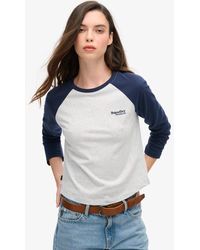 Superdry - & Co Essential Logo Long Sleeve Baseball Top - Lyst