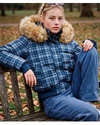 Superdry - & Co Everest Check Hooded Bomber Jacket - Lyst