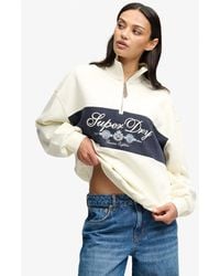 Superdry - & Co Ornate Script Half Zip Sweatshirt - Lyst