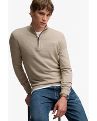 Superdry - & Co Essential Lightweight Wool Blend Half Zip Jumper - Lyst