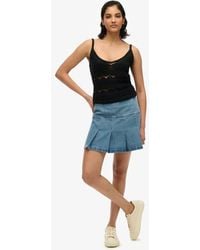 Superdry - & Co Pleated Patched Mini Skirt - Lyst