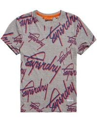 Superdry - Crew All Over Print T-Shirt Grit - Lyst