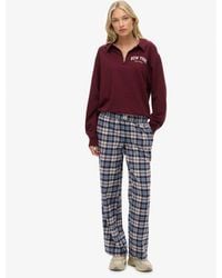 Superdry - & Co Cotton Check Elastic Trousers - Lyst