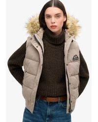 Superdry - & Co Everest Faux Fur Gilet - Lyst