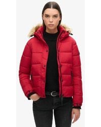 Superdry - Korte Tussenlaagjas Met Capuchon - Lyst