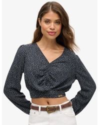 Superdry - Vintage Tie Front Top - Lyst
