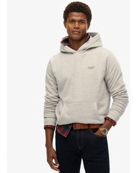 Superdry - Essential Hoodie Met Logo En Halfgeborstelde Voering - Lyst