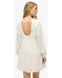 Superdry - Cotton Ibiza Long Sleeve Tiered Mini Dress - Lyst