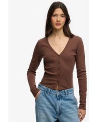 Superdry - & Co Athletic Essential Pointelle Cardigan - Lyst