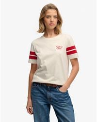 Superdry - Varsity Stripe Script T-Shirt - Lyst