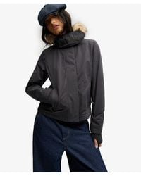 Superdry - Bench X & Co Bench Faux Fur Hooded Windcheater Jacket - Lyst