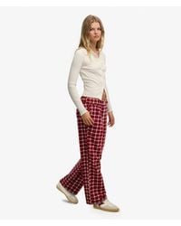 Superdry - & Co Cotton Check Elastic Trousers - Lyst
