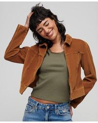 Superdry - Cropped Cord Jacket - Lyst