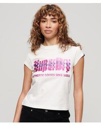 Superdry - & Co Retro Glitter Logo T-shirt - Lyst