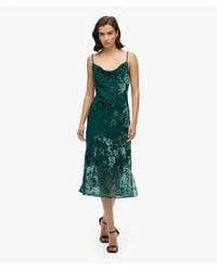 Superdry - & Co Classic Floral Devore Cowl Neck Midi Slip Dress - Lyst