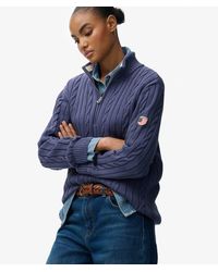 Superdry - Slouchy Cable Half Zip Jumper - Lyst