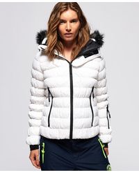 Superdry Cazadora bómber de plumón para esquí SD Stealth - Blanco