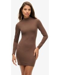 Superdry - Modal High Neck Long Sleeve Jersey Mini Dress - Lyst